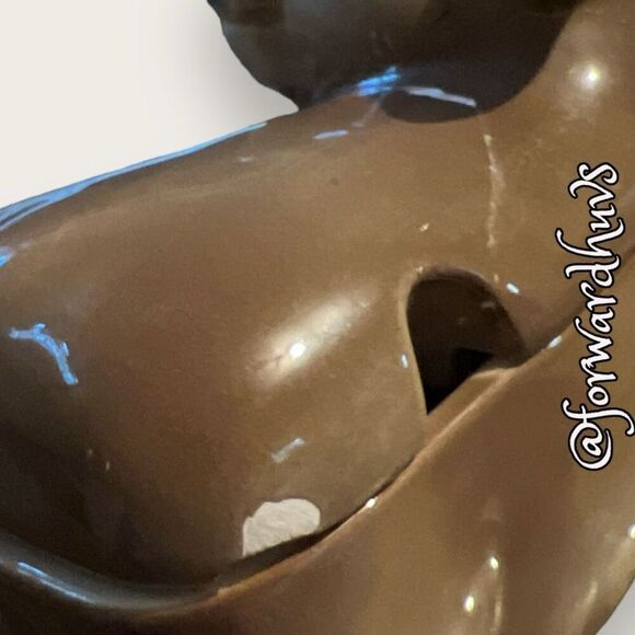 Vintage Gray Bull Sugar Jar With Lid - REPAIRED - Damaged - Picture 6 of 12